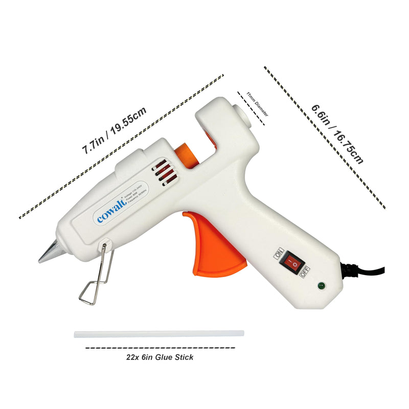 [Australia - AusPower] - 60W Professional Hot Glue Gun Kit - Full Size, Fast Heating, Heavy Duty Silicone Glue Gun with Sticks for Crafts, DIY, Home Repairs White 