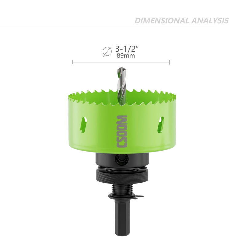 [Australia - AusPower] - CSOOM Upgraded Bi-Metal Hole Saw Drill Bit, Hole Drilling Cutter, Ideal for Plastic, Wood, Plywood, Thin Steel Sheets, and Thin Aluminum Sheets（89mm|3-1/2"）. 89mm|3-1/2" 