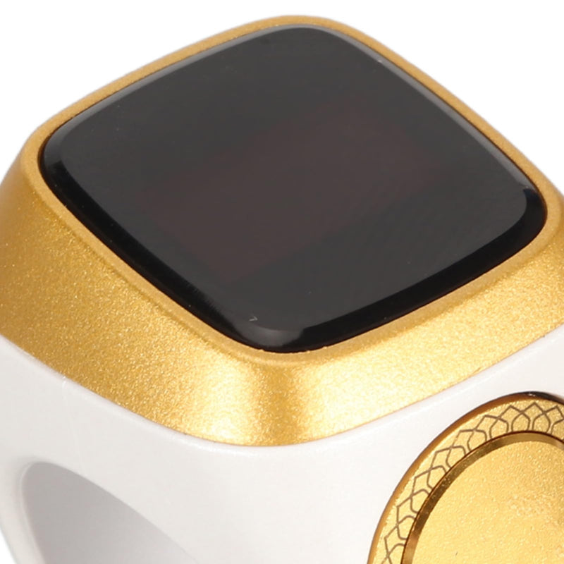 [Australia - AusPower] - 18mm Electronic Counter,Rechargeable BT CNC Finger,0.49in Digital Display Intelligent Step Counting with Vibration Reminder,APP Support (White) White 