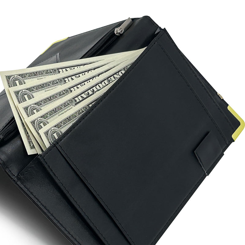 [Australia - AusPower] - Server Book,Cutaswish Server Books for Waitress Cute,Waiter Receipt Book,PU Leather Waitress Book with Zipper Pocket,Waitress Accessories(Leaves B) D 