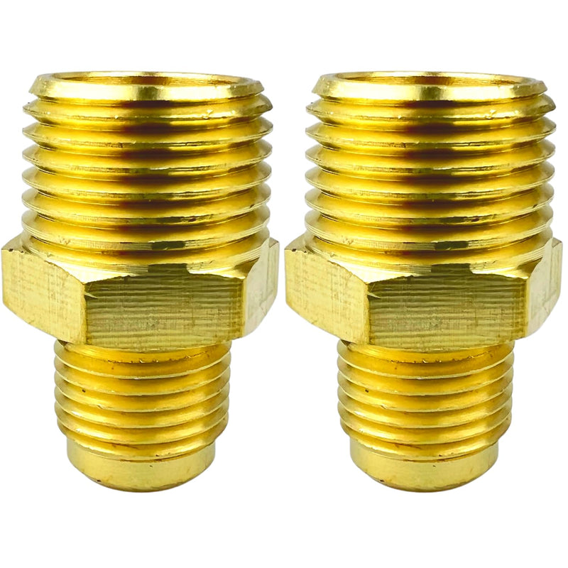 [Australia - AusPower] - 2PCS 3/8" Flare x 1/2 Inch NPT Male Brass Couples Tube Fitting Half Union Gas Adapter Pipe Connector by CX WONDERLAND 