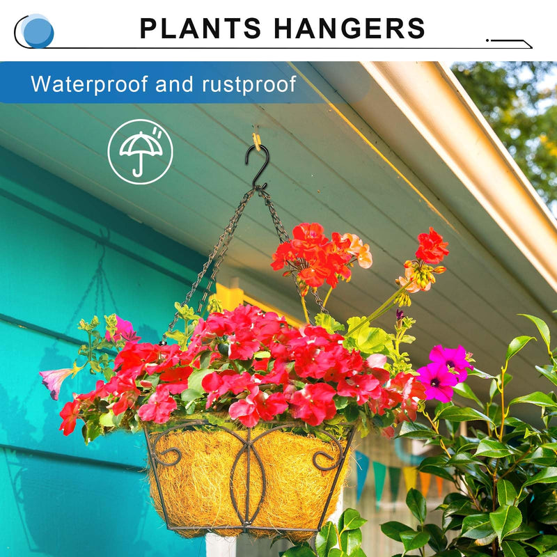 [Australia - AusPower] - 4-1/2 Inch Vinyl Coated S Hooks, 10 Pack Non Slip Large S Hooks for Hanging Plants, Metal Black Closet S Hook for Hanging Jeans Clothes Purse Bags Pan Cups Tools 