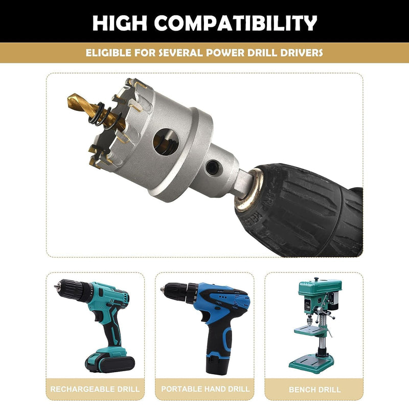 [Australia - AusPower] - 2''(51mm) TCT Hole Saw Kit,Tungsten Carbide Hole Saw Drill Bit with Titanium-Plated Pilot Drill bit for Hard Metal,Alloy,Aluminum,Stainless Steel,Plastic,Iron 2''(51mm) 