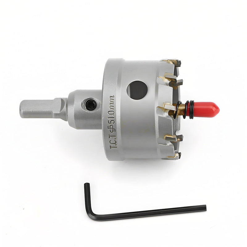 [Australia - AusPower] - 2''(51mm) TCT Hole Saw Kit,Tungsten Carbide Hole Saw Drill Bit with Titanium-Plated Pilot Drill bit for Hard Metal,Alloy,Aluminum,Stainless Steel,Plastic,Iron 2''(51mm) 