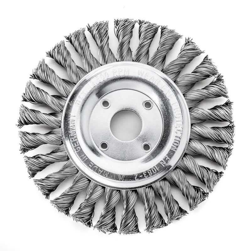 [Australia - AusPower] - Lessmann 34841 Round Braided Brush 125 x 14 mm 20 Z STH Smooth 0.50 mm Bore 22.2 mm 473211 125 mm Steel wire 