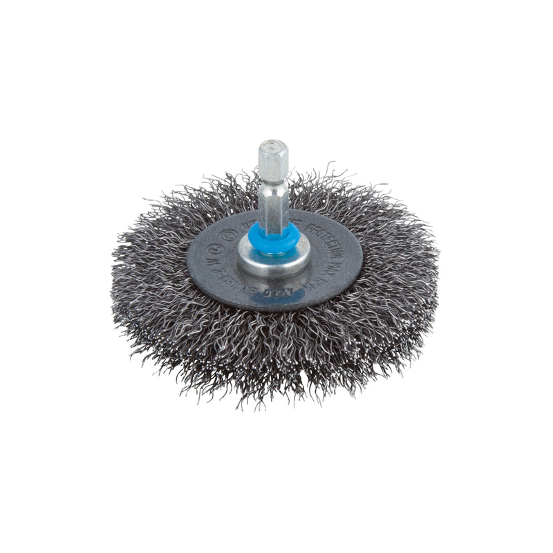 [Australia - AusPower] - wolfcraft wire wheel brush Ø 75 x 10 mm, hexagon shank 1/4" (6.35 mm), 2100000 Ø75x10mm 