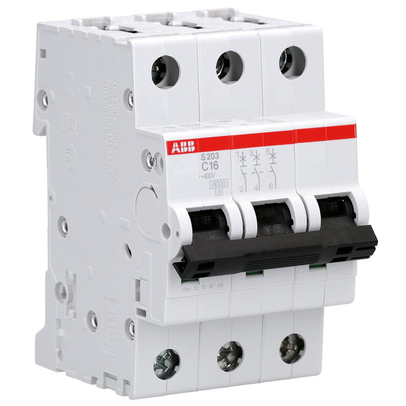 [Australia - AusPower] - ABB S203-C16 Circuit Breaker - S200-3P - 16 A - C 2CDS253001R0164 