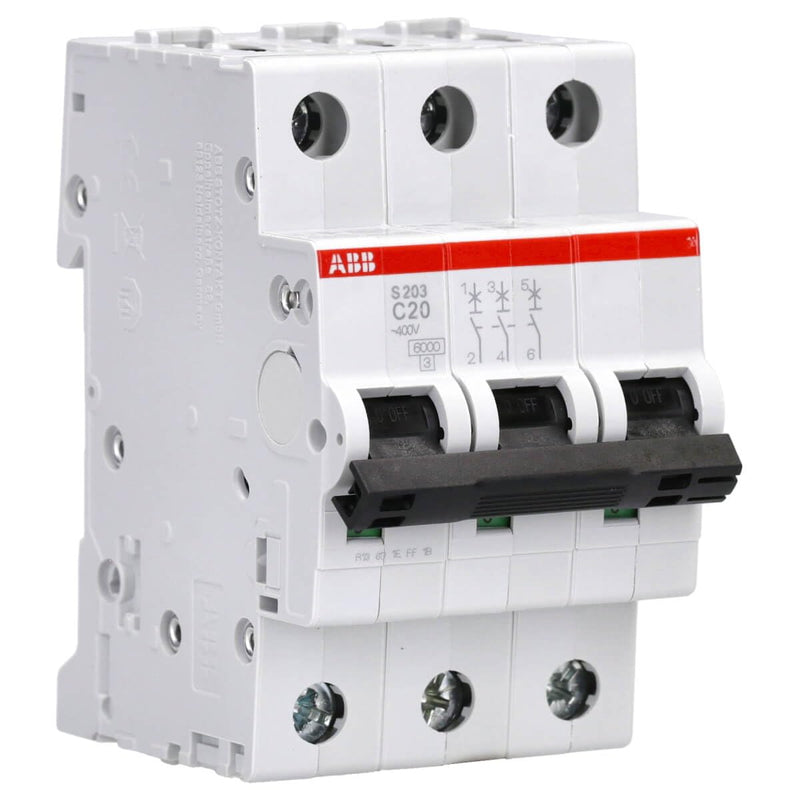 [Australia - AusPower] - ABB S203-C20 Circuit Breaker - S200-3P - 20 A - C 2CDS253001R0204 Single pack 