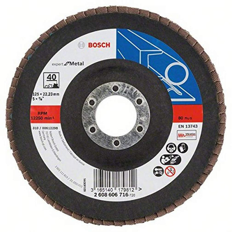 [Australia - AusPower] - Bosch 2608606716 125 mm Flap Disc Grit 40 