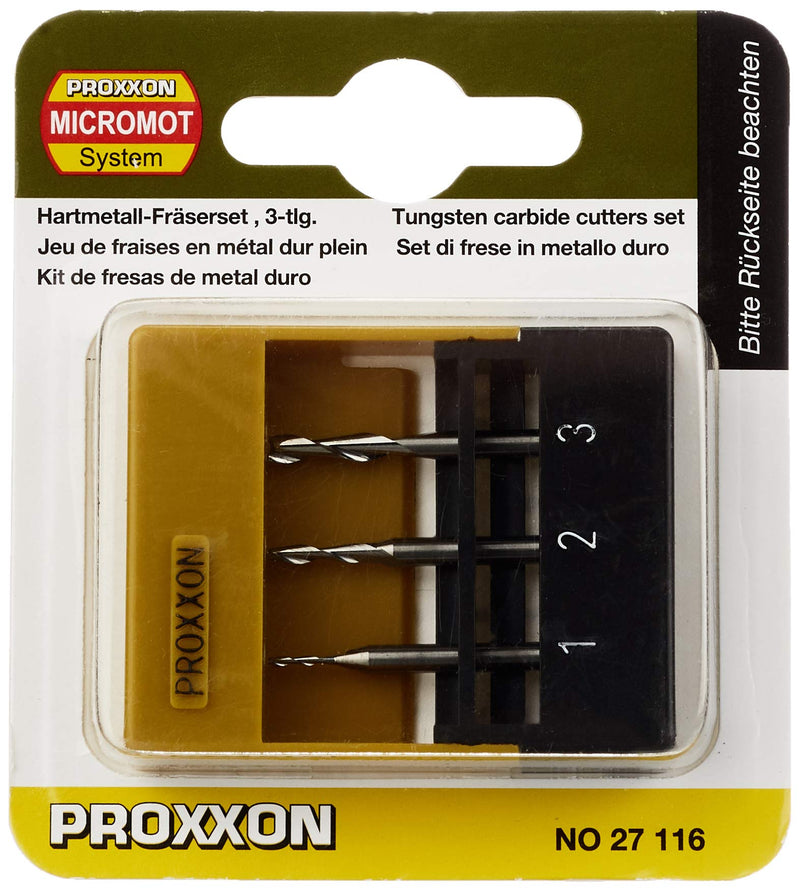 Proxxon 27116 Solid Carbide End Mill Set of 3 Silver 3 mm