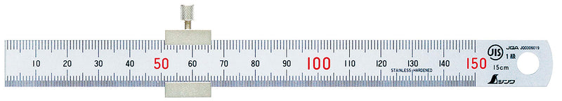 Shinwa 150mm Stainless Steel Hard Chrome Plated Hook Ruler 1 piece