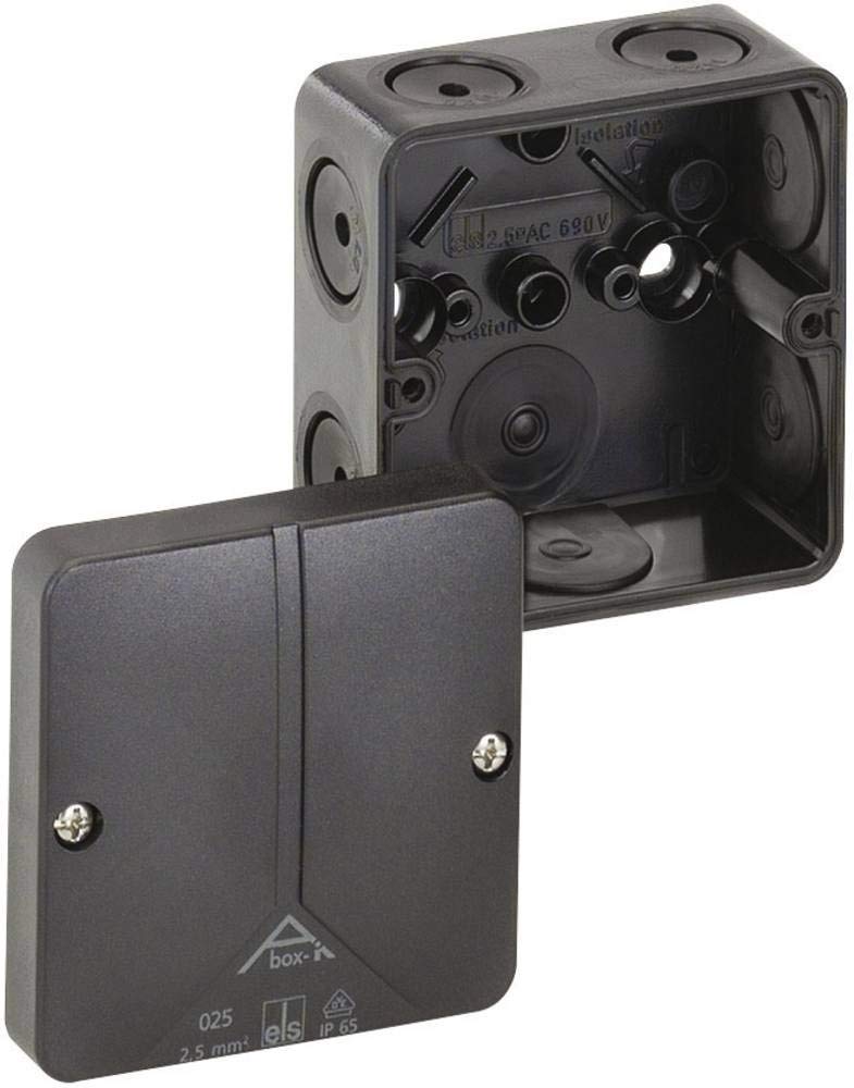 [Australia - AusPower] - Spelsberg Abox-i Junction Box 025-L/sw 49190201 (L x W x H) 80 x 80 x 52 mm, Black, IP65 