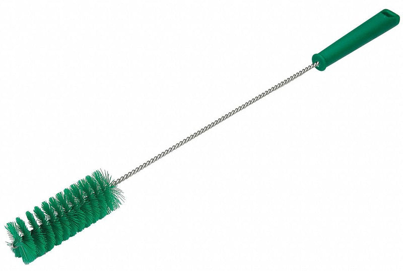 Vikan 53782 Stiff Tube Brush, Polyester, 1-19/32" x 20" OAL, Green 5378