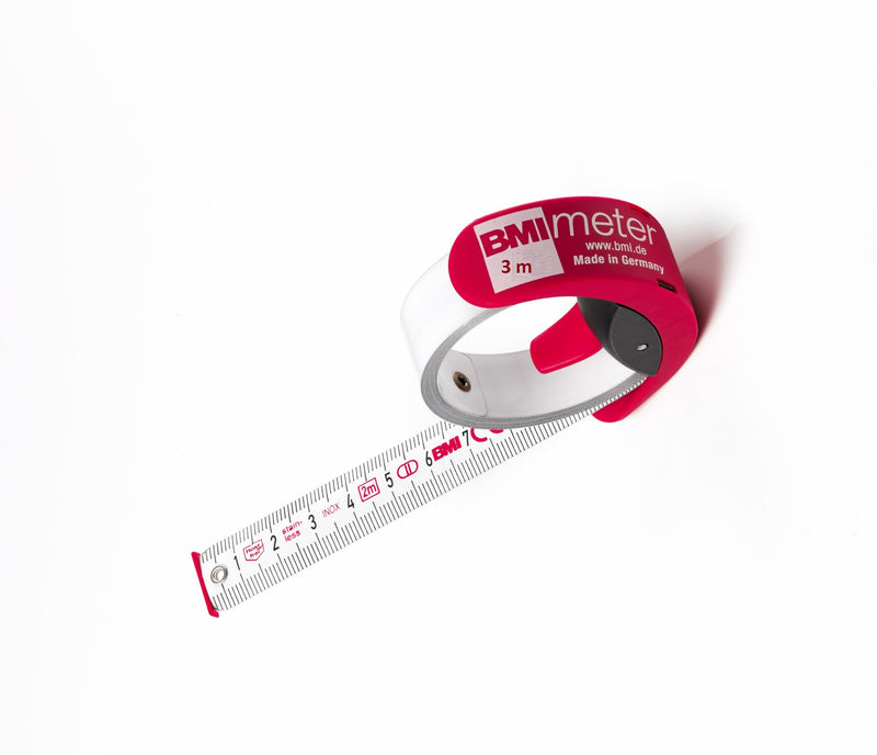 [Australia - AusPower] - BMI Meter BMImeter Pocket Measure Tape 2 m or 3 m Ruler Stopper Belt Clip, 429341021 Pocket tape measure, rustproof 