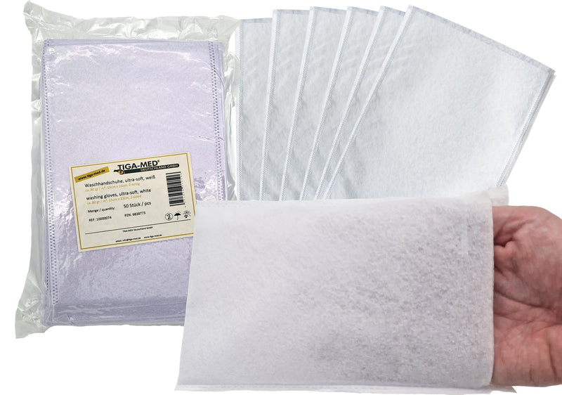 White Disposable Washcloth – Ultrasoft Molton Original Tiga-Med Quality, Pack of 100 50 pieces (pack of 2)