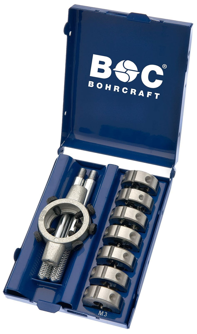 [Australia - AusPower] - Bohrcraft Threading Die HSS-G DIN 223 B with Holder in Mini Box (8 Pieces) M3 – M12 And 25 x 9/MSR 8, Pack of 1, 42001410007 