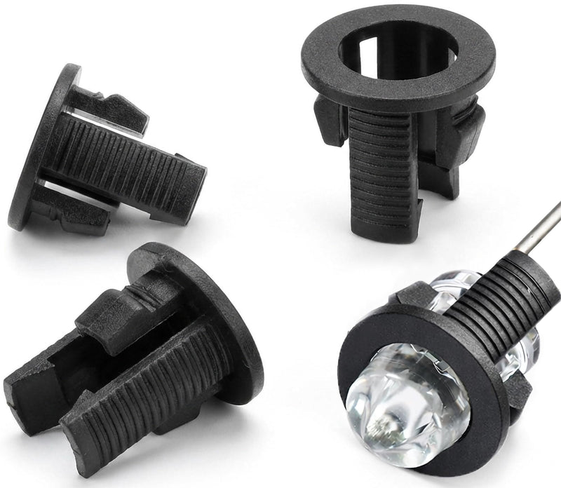 50x LED Mounting Clip 3 mm Plastic Black Light Emitting Diode 3 mm Mounting Bracket Frame Plastic Mounting Ring 50