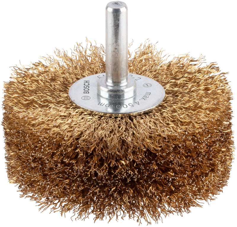[Australia - AusPower] - Bosch 2608622130 Wire Wheel, Brass-Coated, Silver, 80 mm 