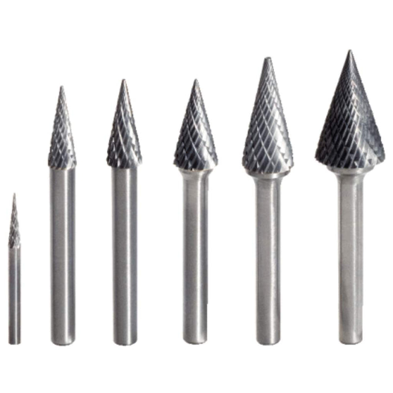KS Tools 515.3271 Hard metal tip cone milling burr form M, 3mm | Carbide milling cutter, shape M, diameter 3 mm, 38.5 mm