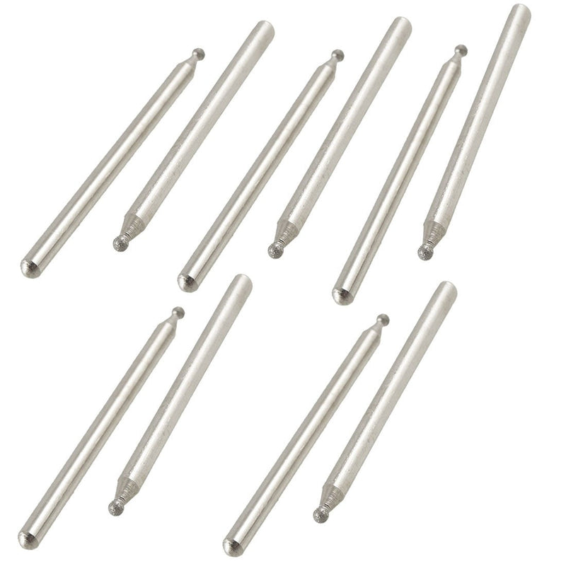 [Australia - AusPower] - 10x 2mm Spherical Head Diamond Mounted Points Grinding 45mm Length 