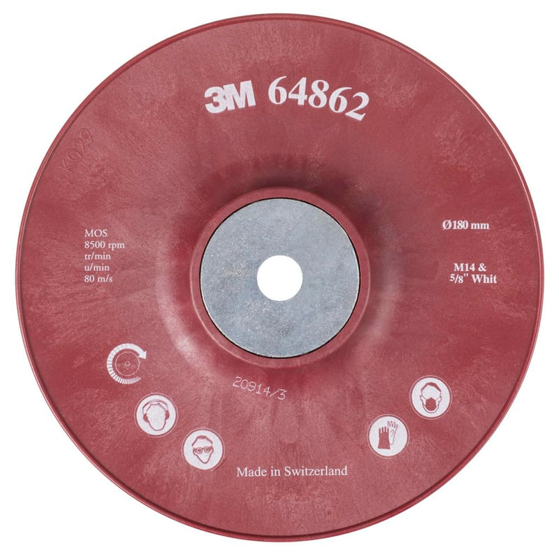 [Australia - AusPower] - 3M High Performance Ribbed Back-Up Pad, 180 mm, Red 