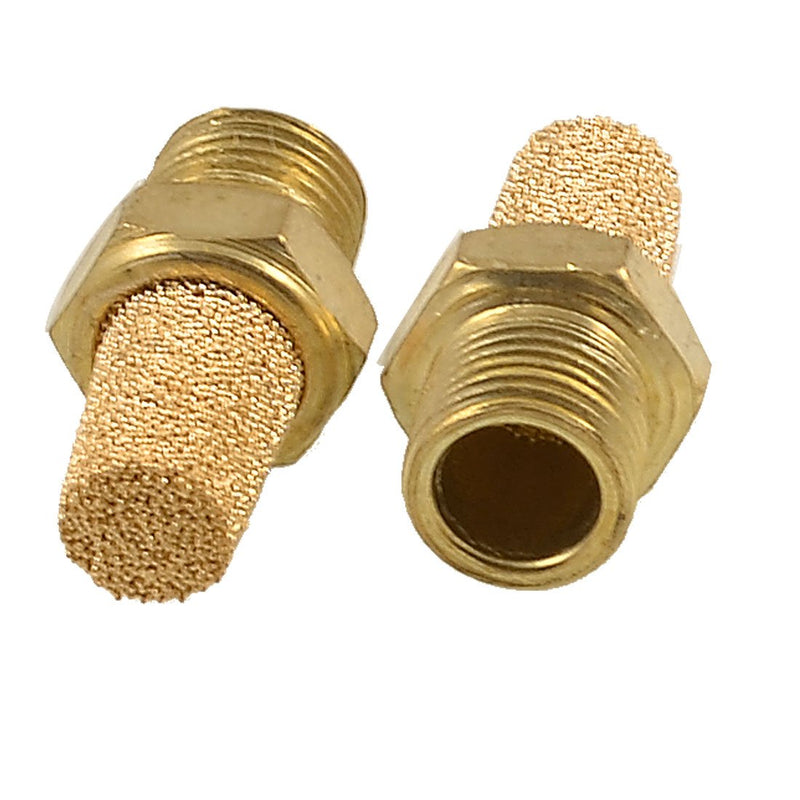 [Australia - AusPower] - 2pcs 1/8" PT Male Thread Brass Pneumatic Valve Muffler Silencers 