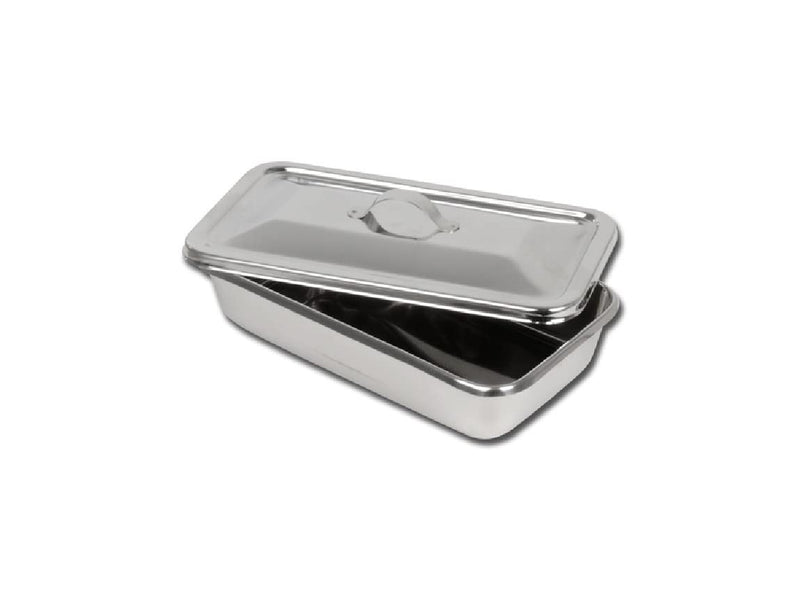 GIMA 26605 223mm x 126mm x 45mm Stainless Steel Instrument Tray with Lid