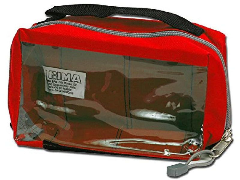 GIMA E1 Squared Pouch with Window and Handle, Red