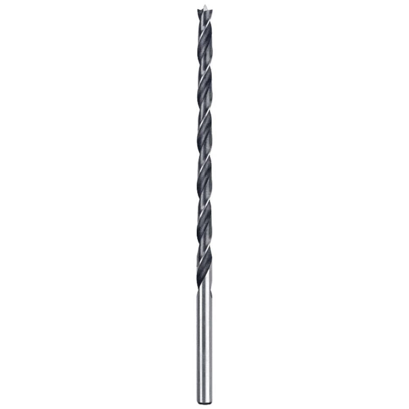 kwb Wood Twist Drill Bit Extra Long Diameter 6.0 mm 511806 (CV Steel, Length 250 mm, 2 Taper Taps) ⌀ 6,0 mm