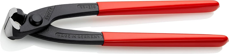 KNIPEX 99 01 220 EAN Concreters' Nipper (Concreter's Nippers or Fixer's Nippers) black atramentized plastic coated 220 mm | Plastic coated 220 mm Red Plastic Coated Handles