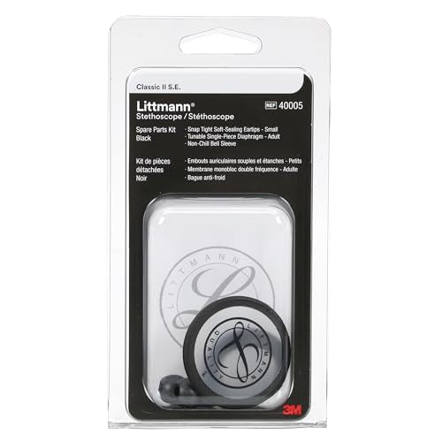 Littmann Replacement Parts Set for Classic II SE, 40005, Black | Contains small soft sealing snap-tight eartips and adjustable diaphragm. Only for Classic II SE
