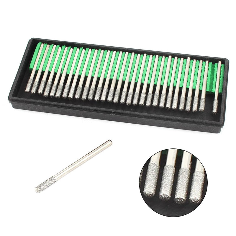 [Australia - AusPower] - 3mm x 3mm Cylinder Head Buffing Bit Diamond Mounted Point 30 Pieces 