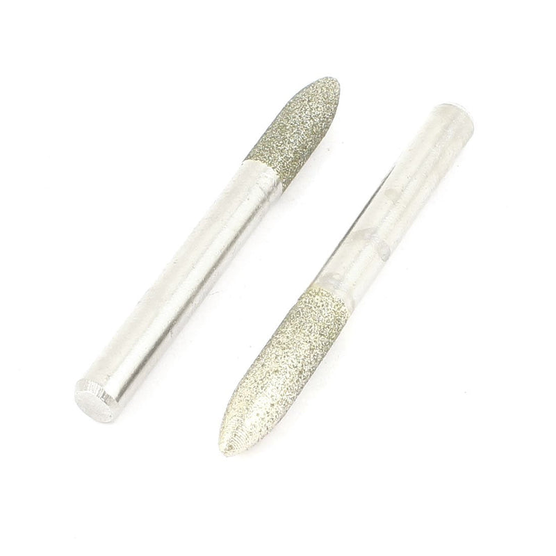 [Australia - AusPower] - 2 Pcs 6mm Dia Shank Grinding Bit Diamond Mounted Point 60mm Length 