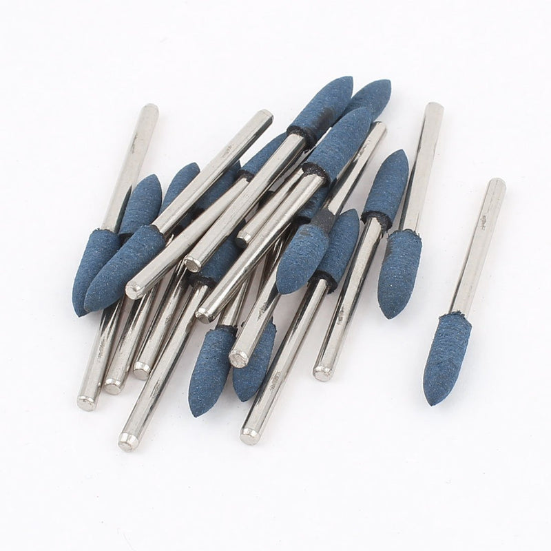 Rubber Polishing Mounted Point 3mm Shank 5mm Cone Head 18Pcs Blue | Blue rubber polishing needle