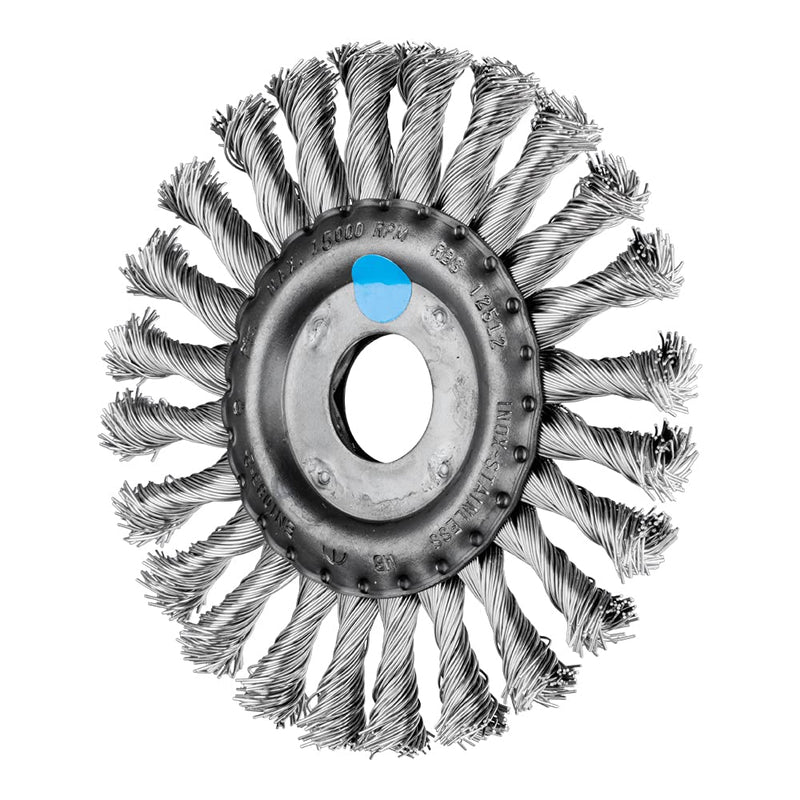 [Australia - AusPower] - Pferd 43303008 – Carda POS RBG 12512/22.2 Inox 0.50 Round brush with bore 22.2 mm Ø 125 Braid; trimming material stainless steel 0.50 mm 