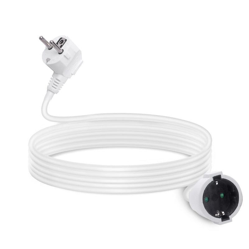 Aigostar Extension Cable 3M Cable Extensions with Protective Contact Plug Schuko Extension 16A/250V, White 3g1.5mm² - 1 Pcs