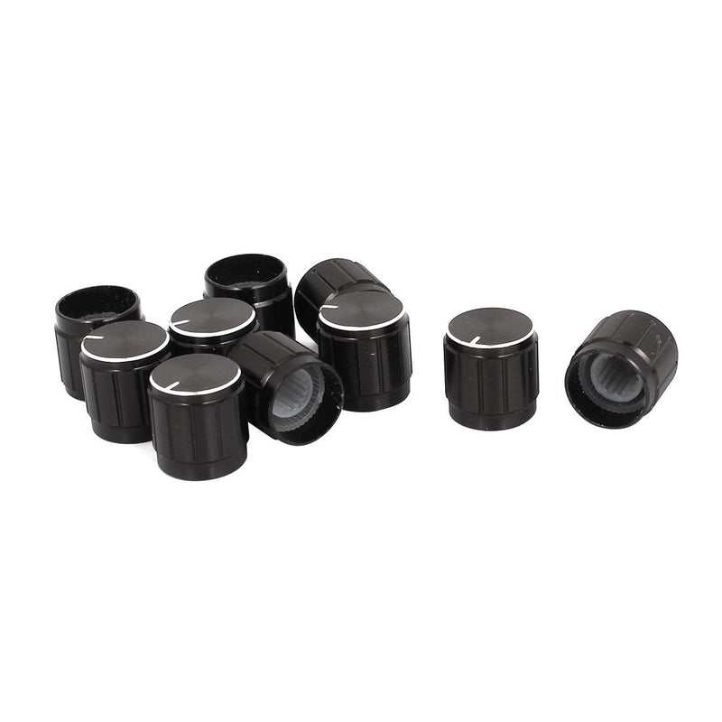 [Australia - AusPower] - sourcing map 10pcs 13 x 16 mm Black Aluminium Alloy Potentiometer Knob Cover 