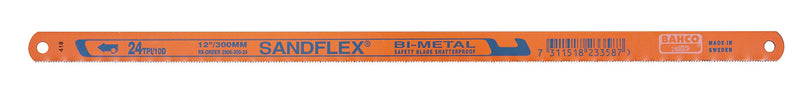 [Australia - AusPower] - Bahco 3906-250-24-5P 24 TPI Sand Flex Bi-Metal Hand Hacksaw Blade, Orange, 250 mm Set of 5 Pieces 