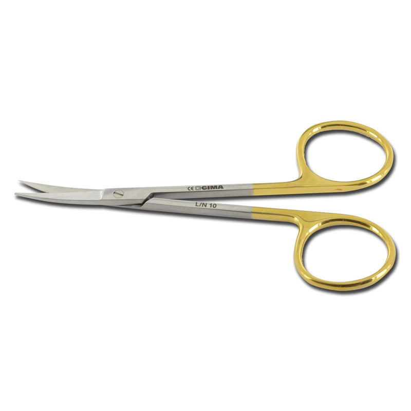 GIMA 26527 Iris Scissors with Golden Color Handle, Curved, 11.5 cm
