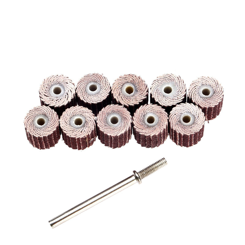 [Australia - AusPower] - 10Pcs 240# Grit Dia 3/8" 10mm Sanding Sandpaper Flap Wheel for Dremel Rotary Set 