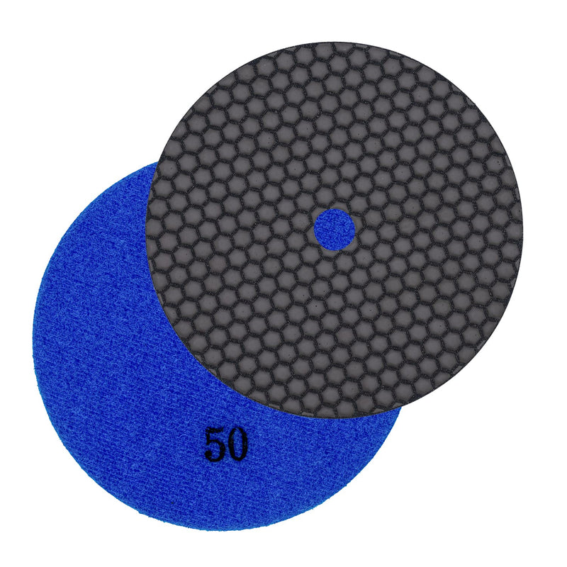 [Australia - AusPower] - Dia-Dry Professional Diamond Sanding Pad, Ø 125 mm, Velcro Attachment, for Dry Sanding, Natural Stone, Marble, Granite, Perfect for Glass and Ceramic Processing Grit 50 