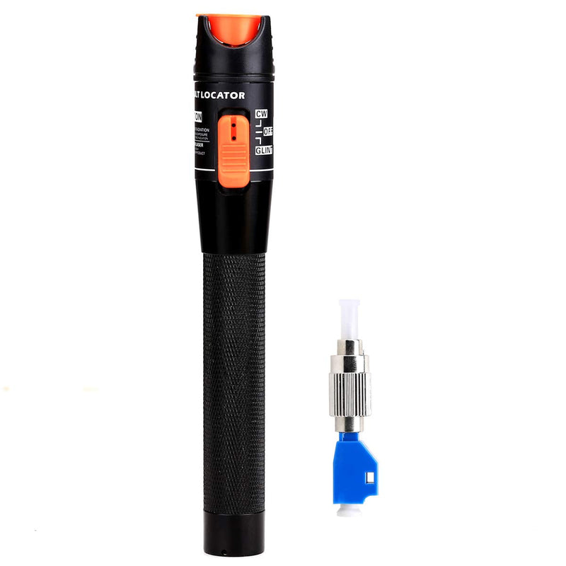 [Australia - AusPower] - 10mW 10KM Aluminium Visual Fault Locator Fiber Tester Detector Meter with 2.5mm Universal Connector FC Male to LC Female Adapter for CATV Telecommunications 