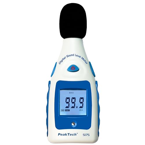 PeakTech P 5175 Digital Sound Level Meter 30-130 dB in A-Rating 1/2 Inch Microphone, Class 2, Noise Measurement, Pack of 1 Single
