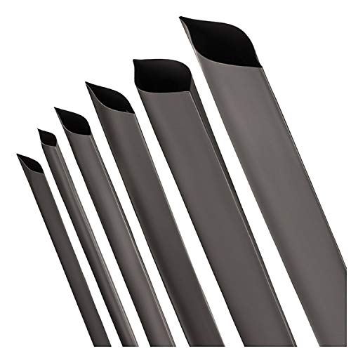 Isolatech Heat Shrink Tubing 2:1 Black Selection of 13 Diameters and 6 Lengths | Polyolefin, without glue, blank, for insulating cables, solder terminals and 18650 batteries, UV resistant 40mm 1 metre.
