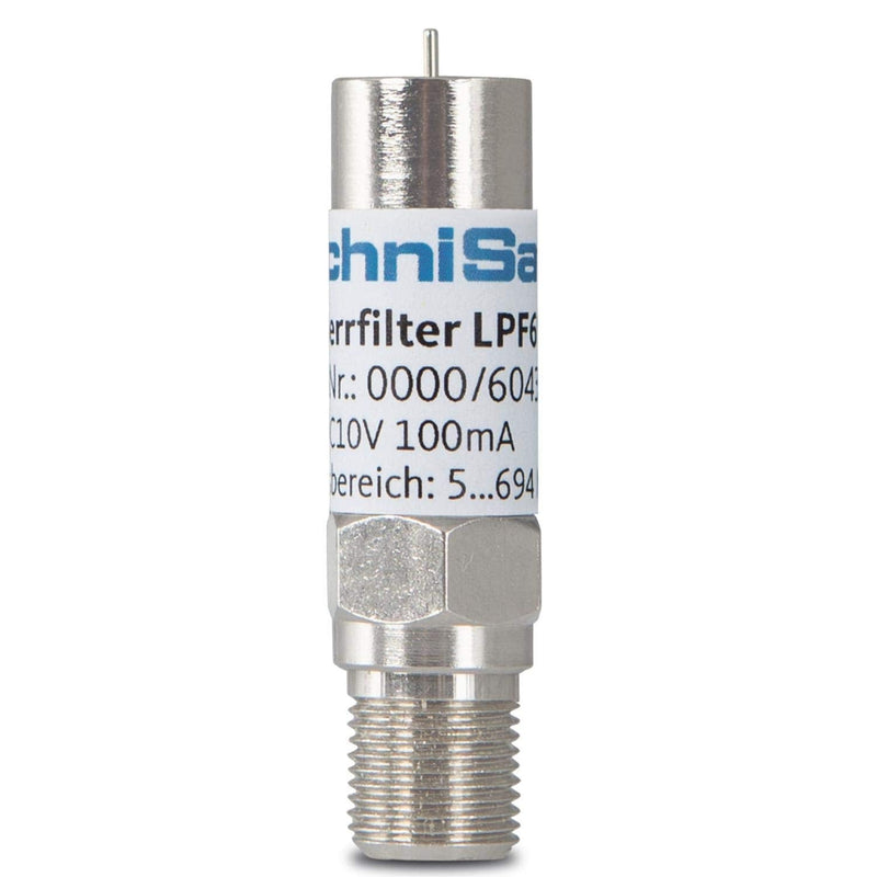 TechniSat LTE blocking filter | LPF694 DC Pass Waterproof Indoor Outdoor F Female / F Plug Silver