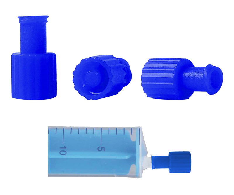 TIGA-MED Luer Lock Combi Caps | 100 Sterile Caps | Blue | Dual Function Syringe Caps | For Luer & Luer Lock Syringes | Individually Sterile Packed | Medical Grade