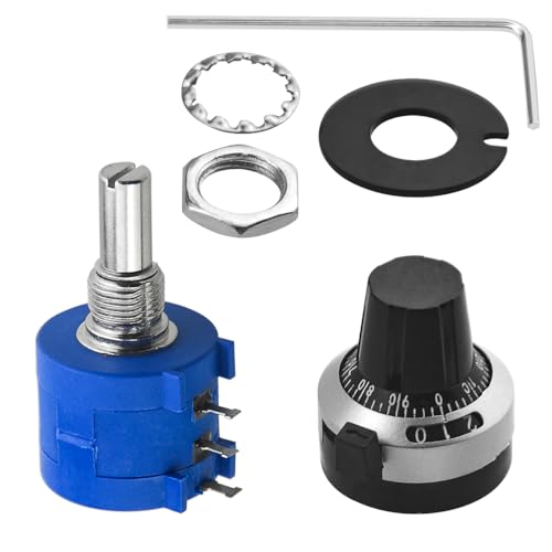 WMYCONGCONG 3590S-2-502L 5K Ohm Adjustable Precision Multi-Speed Potentiometer with 10 Revolutions Counter Wheel Knob