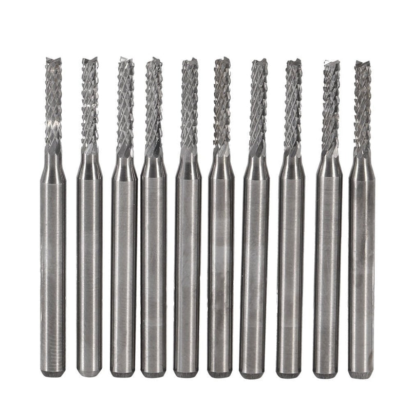 [Australia - AusPower] - 2mm Cemented Carbide End Mill CNC Router Bits 37mm 2 Flute SMT PCB Cutting Tool , Pack Of 10 