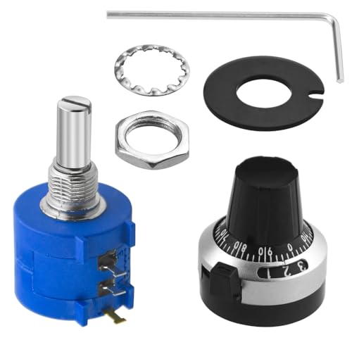 WMYCONGCONG 10k Ohm Potentiometer 3590S Rotary Potentiometer, Precision Potentiometer with 10 Turns, Wire Winding, Adjustable Resistance and Counting Knob, 3590S-2-103L