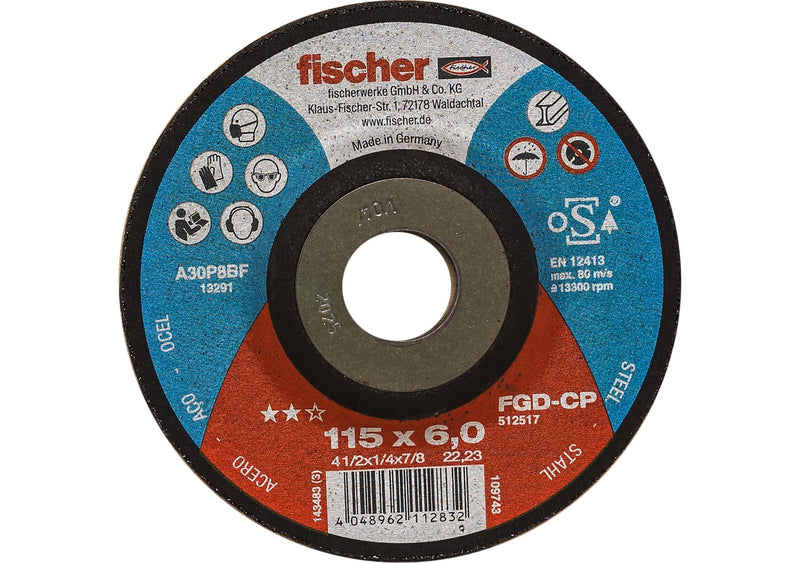 [Australia - AusPower] - fischer - Roughing Disc FGD-CP 115 x 6 x 22.23, Concrete Grinding Disc, Versatile Disc, High Performance Disc (Pack of 1) 